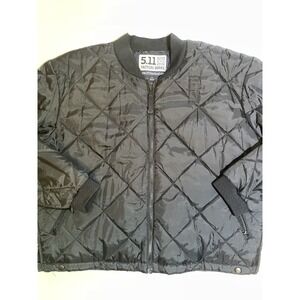 5.11 Tactical Quilted Bomber Jacket Mens Size XL Black Insulated Zip